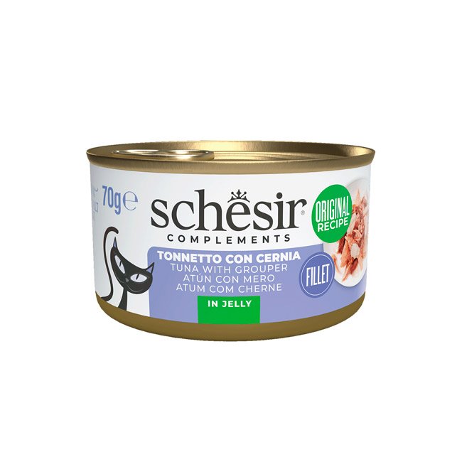 Schesir Complements alimento húmido em gelatina (70g) – Atum com Cherne
