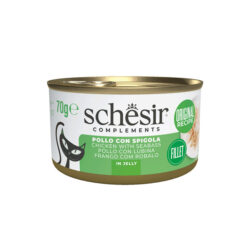Schesir Complements alimento húmido em gelatina (70g) – Frango com Robalo