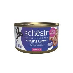Schesir Complete alimento húmido em caldo (85g) - Atum com Bovino