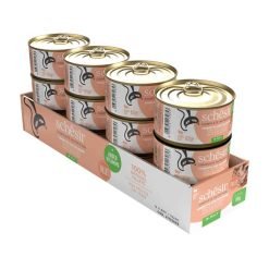 Schesir Complete alimento húmido em gelatina (85g) – Atum com Salmão
