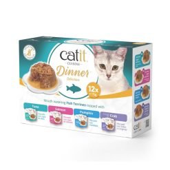Catit Cuisine Dinner húmido completo Pack variado (12x75g) com Peixe