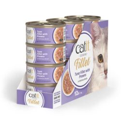 Catit Cuisine Fillet (75g) húmido completo em caldo – Atum com camarão