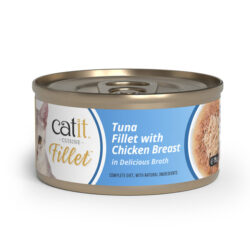 Catit Cuisine Fillet (75g) húmido completo em caldo - Atum com Peito de Frango