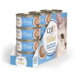Catit Cuisine Fillet (75g) húmido completo em caldo – Atum com Peito de Frango