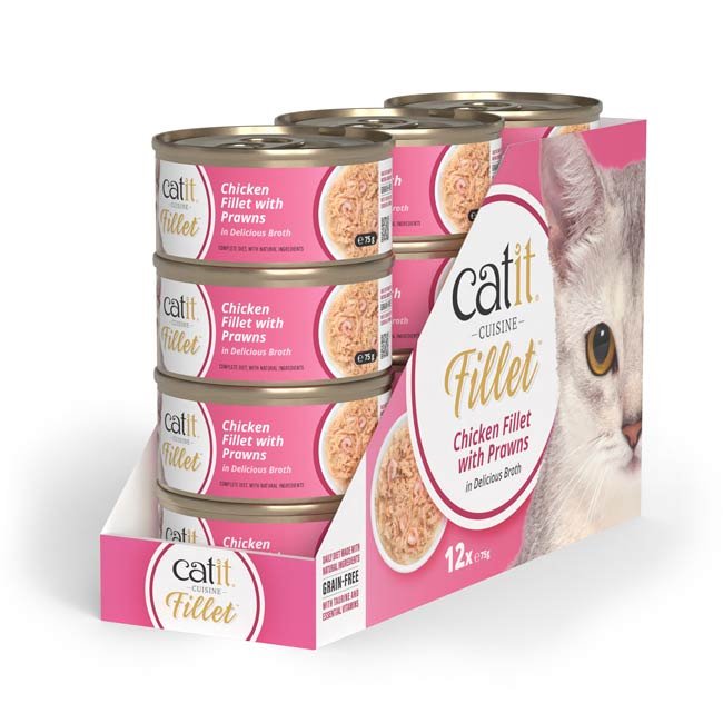 Catit Cuisine Fillet (75g) húmido completo em caldo - Frango com Camarão - Image 2