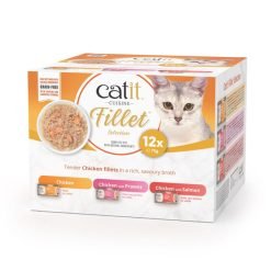Catit Cuisine Fillet húmido completo em caldo Pack variado (12x75g) com Frango