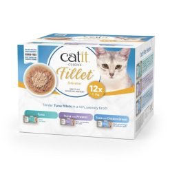 Catit Cuisine Fillet húmido completo em caldo Pack variado (12x75g) com Atum