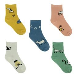 Meias Charlotte com desenhos de gatos