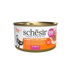 Schesir Complements alimento húmido em caldo (70g) - Atum com Cenouras