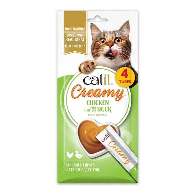 Catit Creamy snack cremoso (4x10g) - Frango com Pato