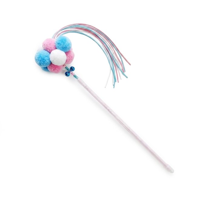 Cana com pompons e fitas