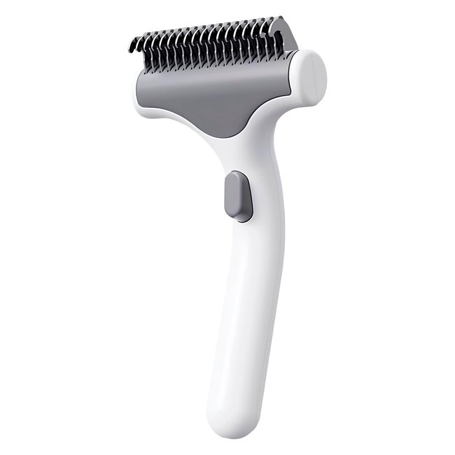 Escova tira-nós e desbastadora de pelo c/botão de limpeza
