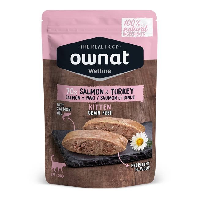 Ownat Wetline (85g) Kitten em patê - Salmão e Peru
